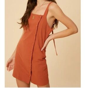 NWT Listicle Rust side Button-Down Dress L